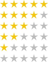 Rating stars or 5 rate review vector web ranking star signs