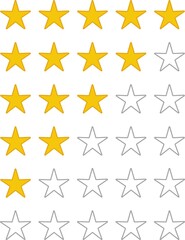 Rating stars or 5 rate review vector web ranking star signs