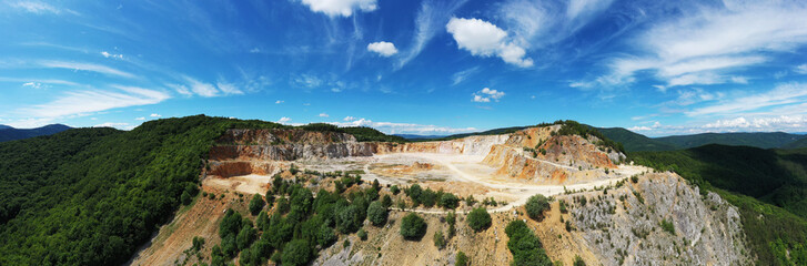 Aerial view of Kurtova skala in the village of Jaklovce in Slovakia