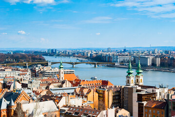 It's Panorama of the Danube river and Budapest, Hungary