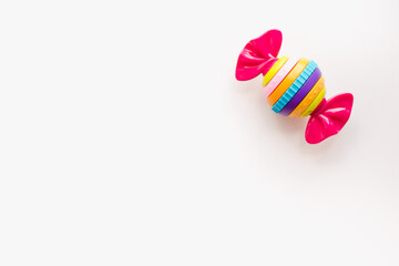 baby rattles on white background