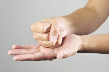 Hand Sign on white background .