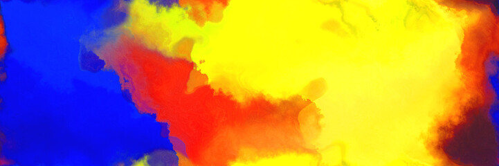 abstract watercolor background with watercolor paint with gold, medium blue and crimson colors