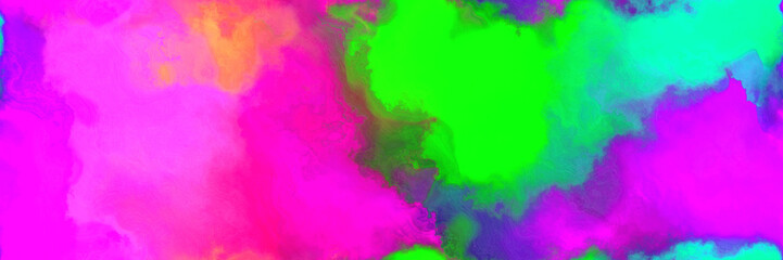 abstract watercolor background with watercolor paint with magenta, vivid lime green and dark slate blue colors