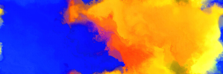 abstract watercolor background with watercolor paint with vivid orange, blue and moderate pink colors. can be used as background texture or graphic element
