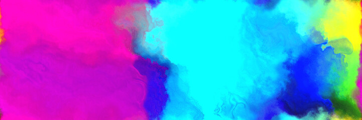 Fototapeta na wymiar abstract watercolor background with watercolor paint with bright turquoise, deep pink and medium blue colors. can be used as background texture or graphic element