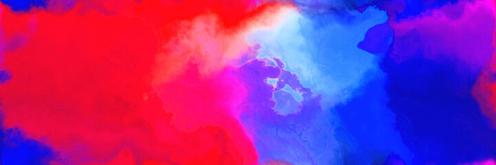 abstract watercolor background with watercolor paint with crimson, medium blue and medium purple colors and space for text or image