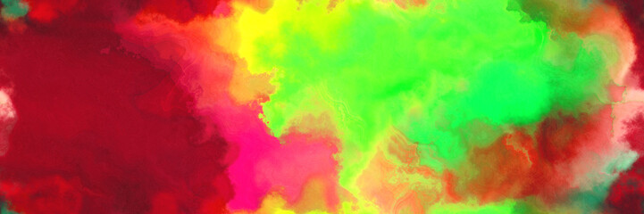 Obraz na płótnie Canvas abstract watercolor background with watercolor paint with firebrick, moderate green and vivid lime green colors. can be used as background texture or graphic element