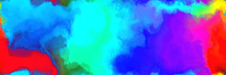 Fototapeta premium abstract watercolor background with watercolor paint with moderate pink, medium violet red and bright turquoise colors. can be used as web banner or background
