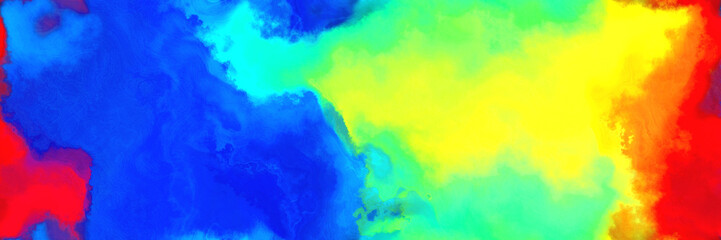 abstract watercolor background with watercolor paint with strong blue, yellow and medium aqua marine colors. can be used as background texture or graphic element