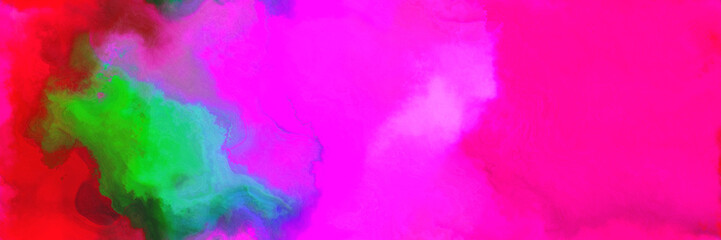 abstract watercolor background with watercolor paint with magenta, sea green and firebrick colors