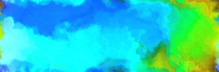 abstract watercolor background with watercolor paint with moderate green, lime green and bright turquoise colors. can be used as background texture or graphic element