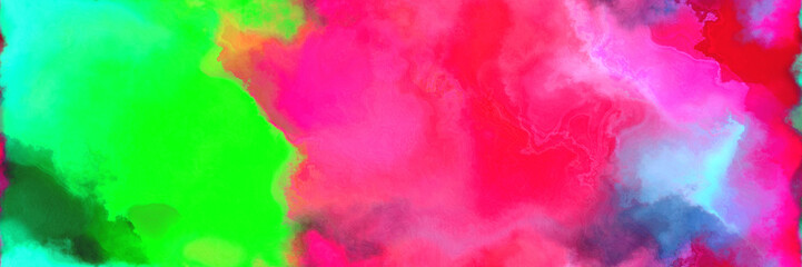 Fototapeta premium abstract watercolor background with watercolor paint with vivid lime green, deep pink and ash gray colors. can be used as background texture or graphic element
