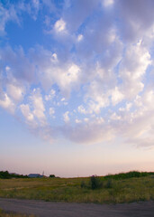 
Blue sky among mountains and meadows