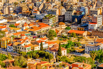 Fototapeta na wymiar It's Aerial view of Athens, the capital of Greece.