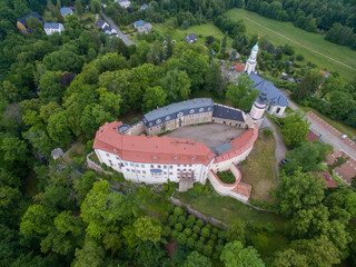 schloß wolkenburg Limbach-Oberfrohna bei Chemnitz Sachsen Luftbild Drohne