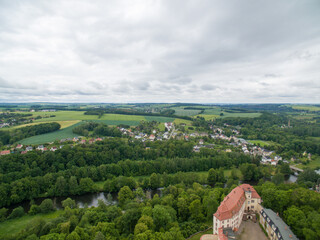 schloß wolkenburg Limbach-Oberfrohna bei Chemnitz Sachsen Luftbild Drohne