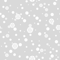 Fototapeta na wymiar New Year and Christmas seamless pattern with falling snowflakes 