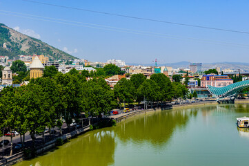Fototapeta na wymiar It's Downtown of Tbilisi, Georgia. Tbilisi is the capital and the largest city of Geogia with 1,5 mln people population