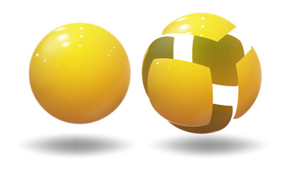 High tech sphere, ball. Industrial bubble.