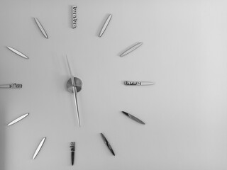 clock on a grey background