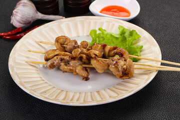 Chicken skin skewer