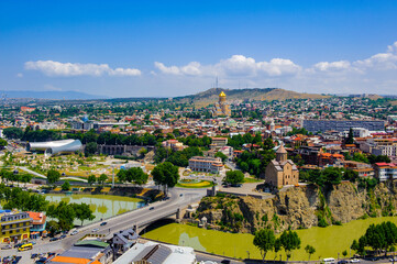 It's Panoramic view of Tbilisi, Georgia. Tbilisi is the capital and the largest city of Geogia with 1,5 mln people population