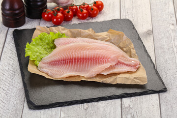 Raw tilapia fish