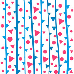 Blue Pink Lines Triangles Background Square