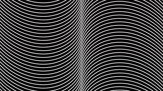 Abstract Black and White seamless curve stripe looping pattern