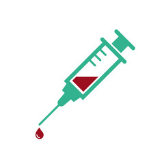 Injections and medicines Vaccine and syringe Vector icon illustration