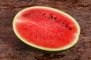 Ripe sweet juicy Half watermelon
