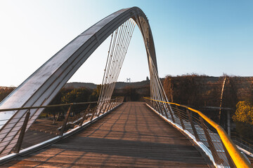 beautiful foot bridge over the highway