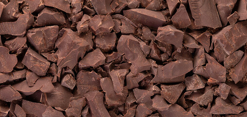 pieces of dark chocolate, sweet food background