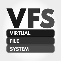 VFS - Virtual File System acronym, technology concept background