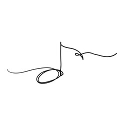 hand drawn whole note vector illustration, line art drawing style. Minimalism sign and symbol of music.doodle