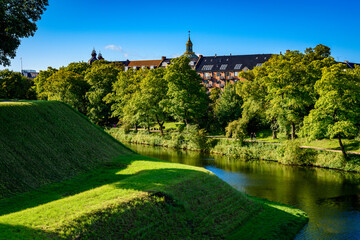 Fototapeta na wymiar Nature in Kastellet, Copenhagen, Denmark, is one of the star fortresses in Northern Europe