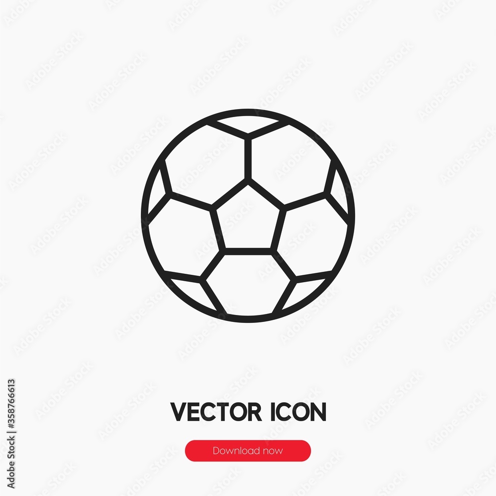 Poster soccer ball icon vector. linear style sign for mobile concept and web design. soccer ball symbol ill