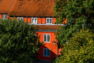 Architecture of Kastellet, Copenhagen, Denmark, is one of the star fortresses in Northern Europe