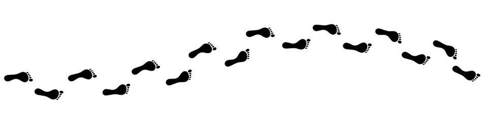 Human footprints. Footsteps vector illustration.