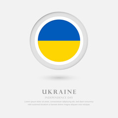 Abstract happy independence day of Ukraine country with country flag in circle greeting background
