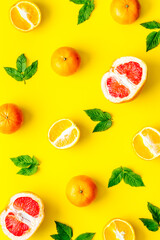 Grapefruit and orange citrus pattern top view