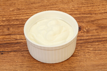 Sour cream in the bowl