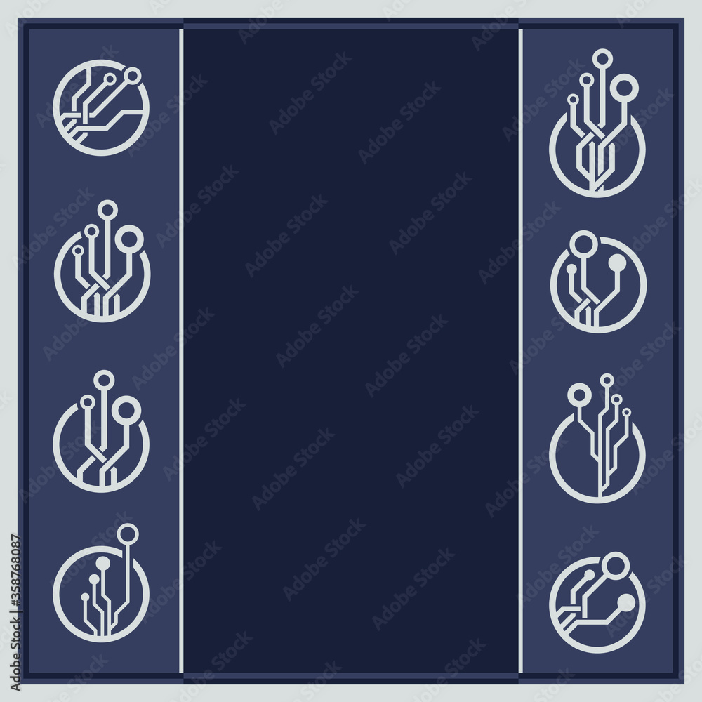 Poster abstract technology frame template for design. tech empty banner.
