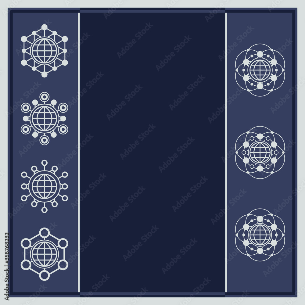 Poster abstract technology frame template for design. tech empty banner.