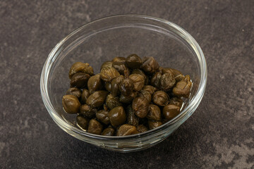 Tasty capers in the bowl