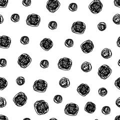 Scandinavian black and white polka dot vector baby pattern