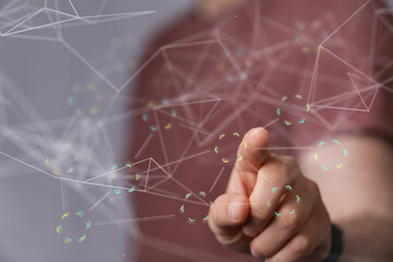 network binary code interface digital touch