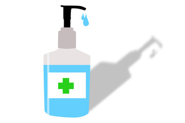 Hand sanitizer illustration isolated on white background.