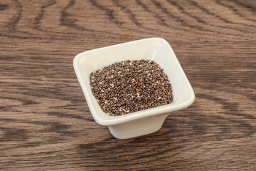 Seasoning chia seeds in the bowl